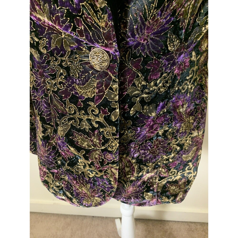 VtG Nah Nah Blazer Whimsigoth Jacket Velvet Size 12 Vamp Witch Dark Romance - Picture 4 of 15